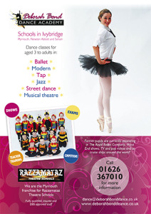Full page advert for dance academy